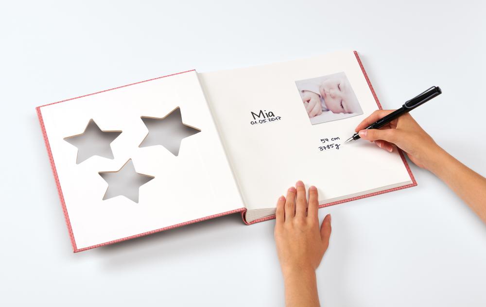 Estrella Vauva Vaaleanpunainen - 28x30,5 cm (50 Valkoista sivua / 25 lehteä)