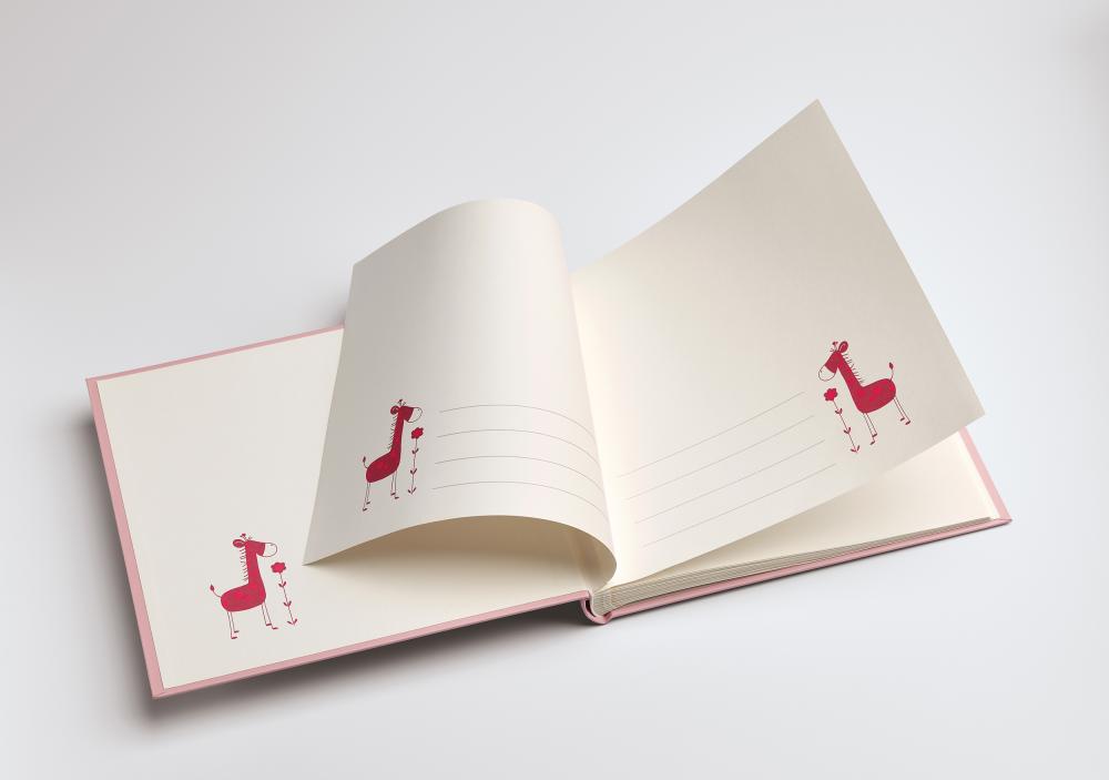 Hello Vauvaalbumi Vaaleanpunainen - 25x28 cm (50 Valkoista sivua / 25 lehteä)