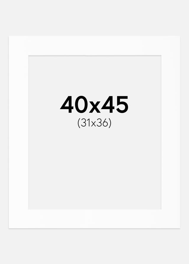 Passepartout Valkoinen Standard (Valkoinen keskus) 40x45 cm (31x36)