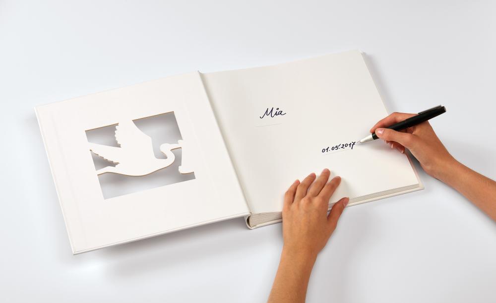 Cicogna Vauvaalbumi Valkoinen - 28x30,5 cm (50 Valkoista sivua / 25 lehteä)