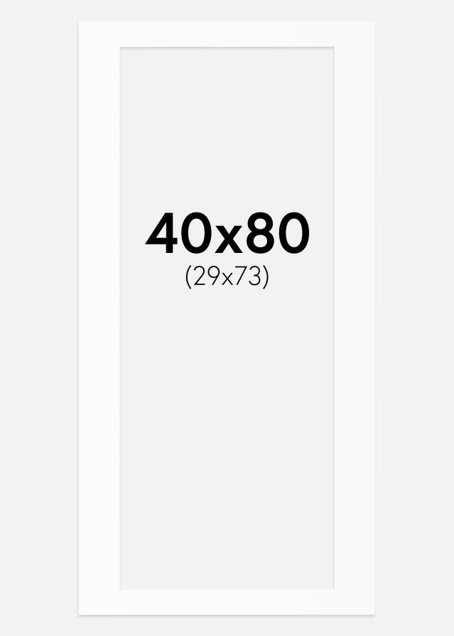 Passepartout Valkoinen Standard (Valkoinen keskus) 40x80 cm (29x73)