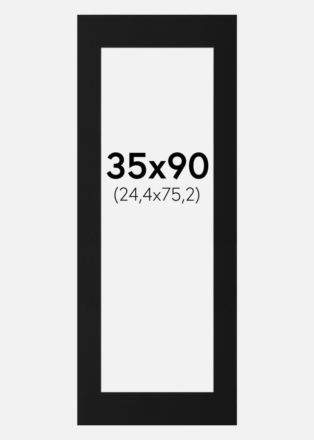 Paspatuuri Musta Standard (Valkoinen keskus) 35x90 cm (24,4x75,2)