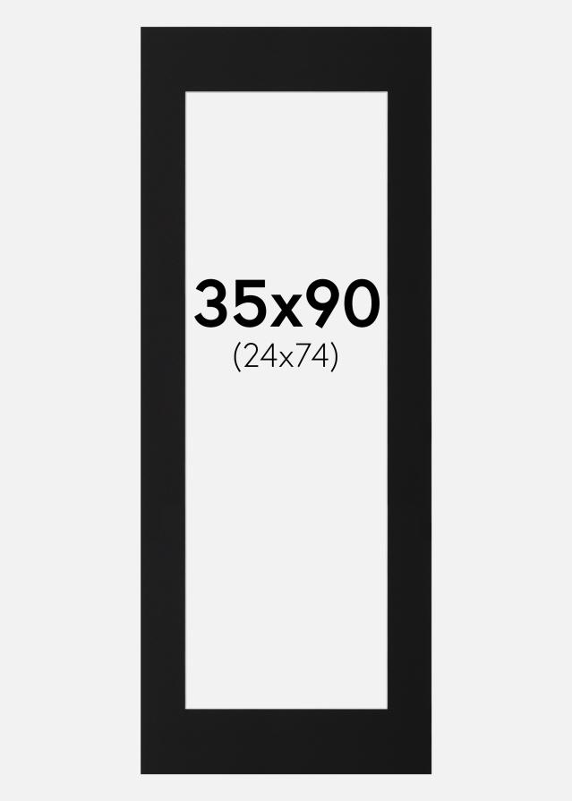 Paspatuuri Musta Standard (Valkoinen keskus) 35x90 cm (24x74)