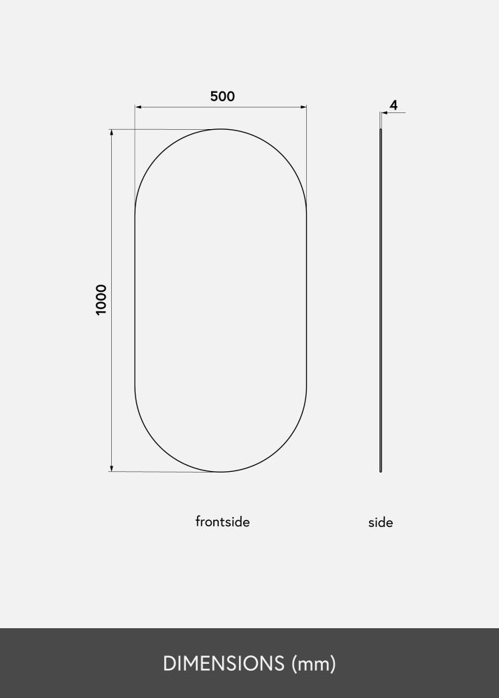 KAILA Peili Oval Rose Gold 50x100 cm