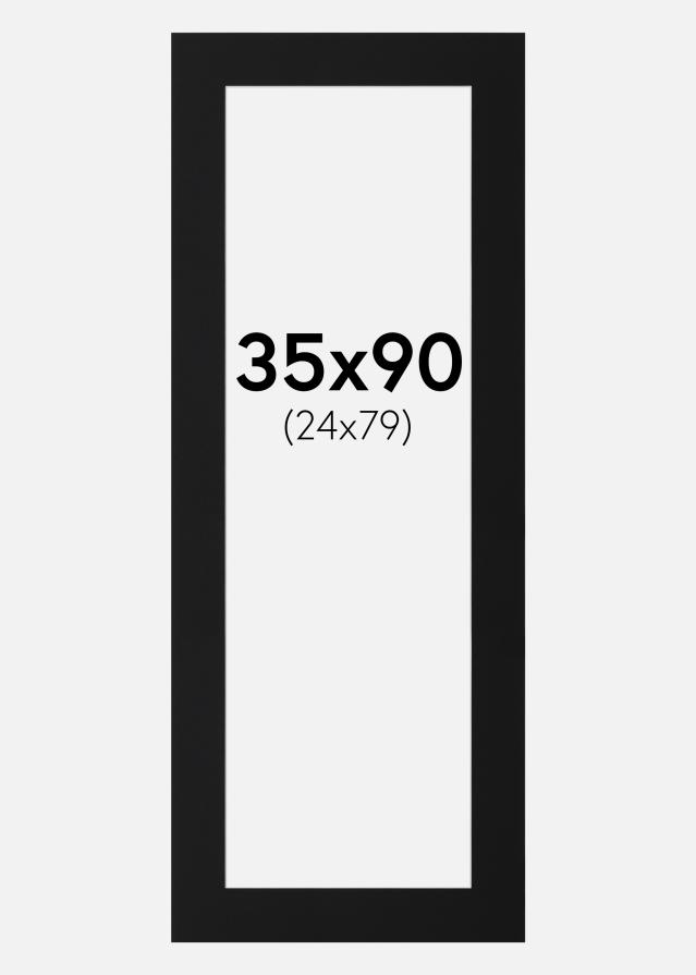 Paspatuuri Musta Standard (Valkoinen keskus) 35x90 cm (24x79)