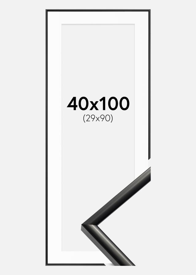 Kehys New Lifestyle Musta 40x100 cm - Passepartout Valkoinen 30x91 cm