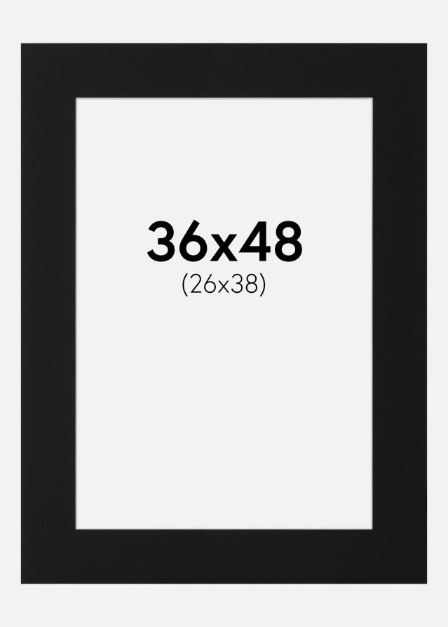 Paspatuuri Musta Standard (Valkoinen keskus) 36x48 cm (26x38)