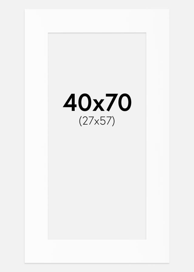 Passepartout Valkoinen Standard (Valkoinen keskus) 40x70 cm (27x57)