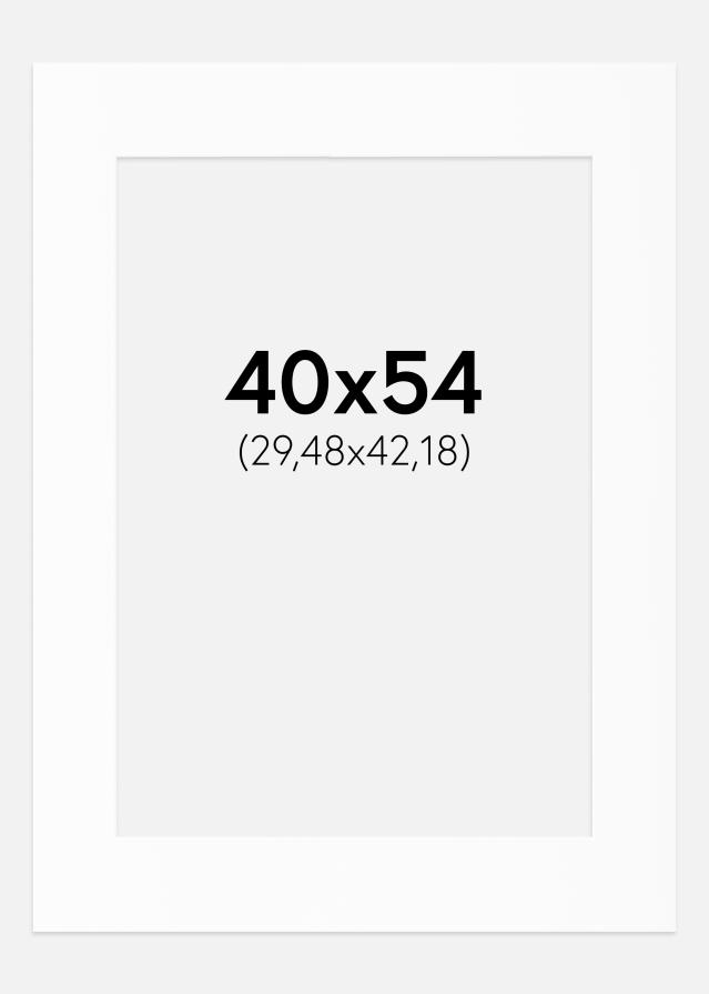 Passepartout Valkoinen Standard (Valkoinen keskus) 40x54 cm (29,48x42,18)