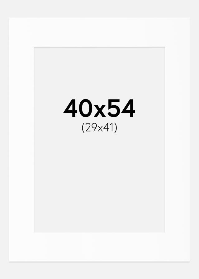Passepartout Valkoinen Standard (Valkoinen keskus) 40x54 cm (29x41)