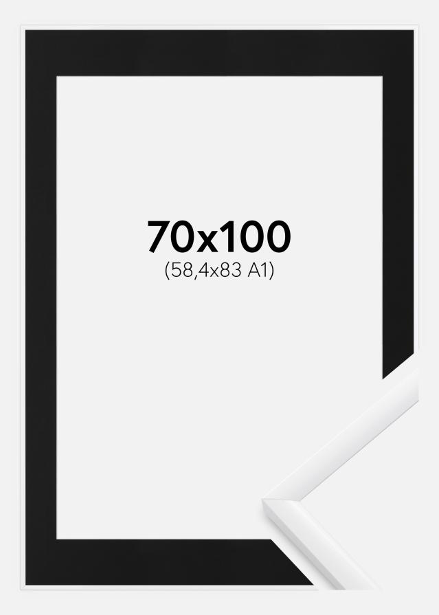 Kehys New Lifestyle Valkoinen 70x100 cm - Passepartout Musta 59,4x84 cm (A1)