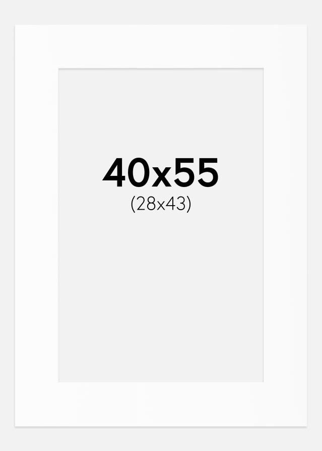 Passepartout Valkoinen Standard (Valkoinen keskus) 40x55 cm (28x43)
