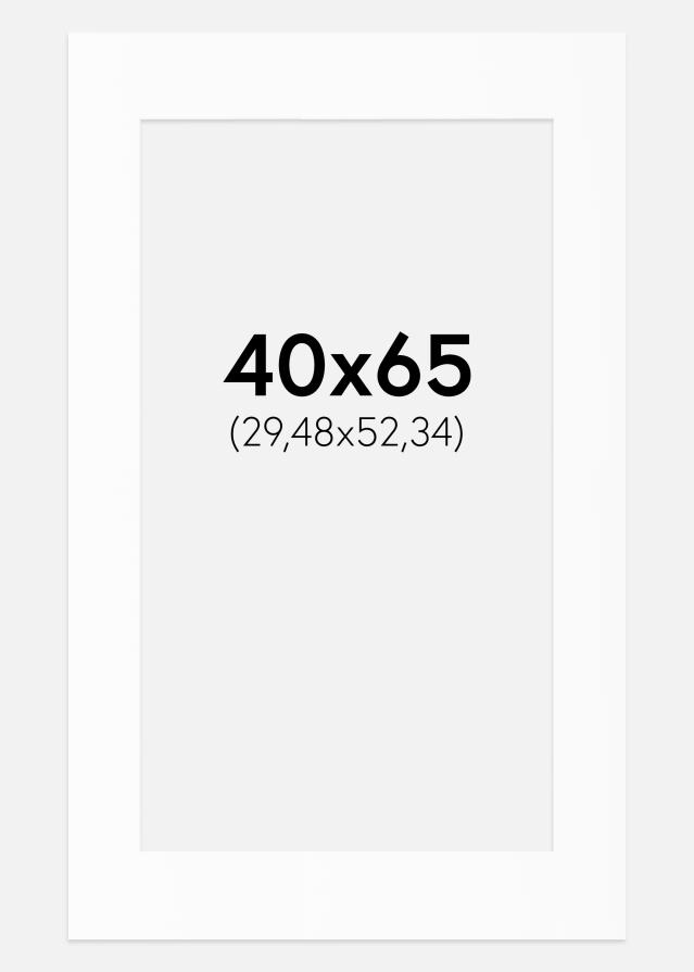 Passepartout Valkoinen Standard (Valkoinen keskus) 40x65 cm (29,48x52,34)