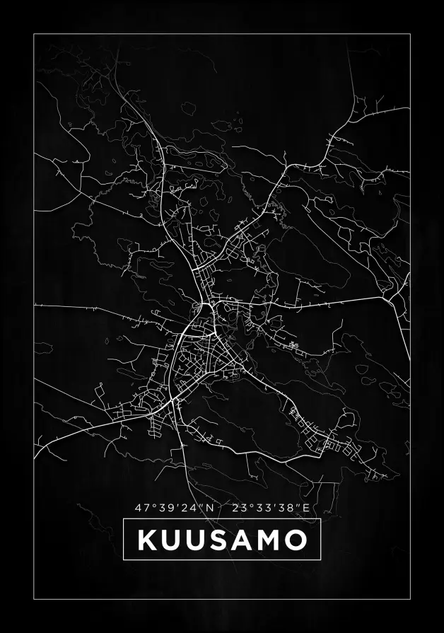 Kartta - Kuusamo - Musta Juliste