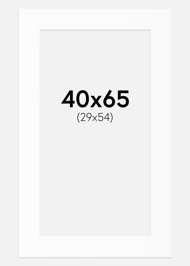 Passepartout Valkoinen Standard (Valkoinen keskus) 40x65 cm (29x54)