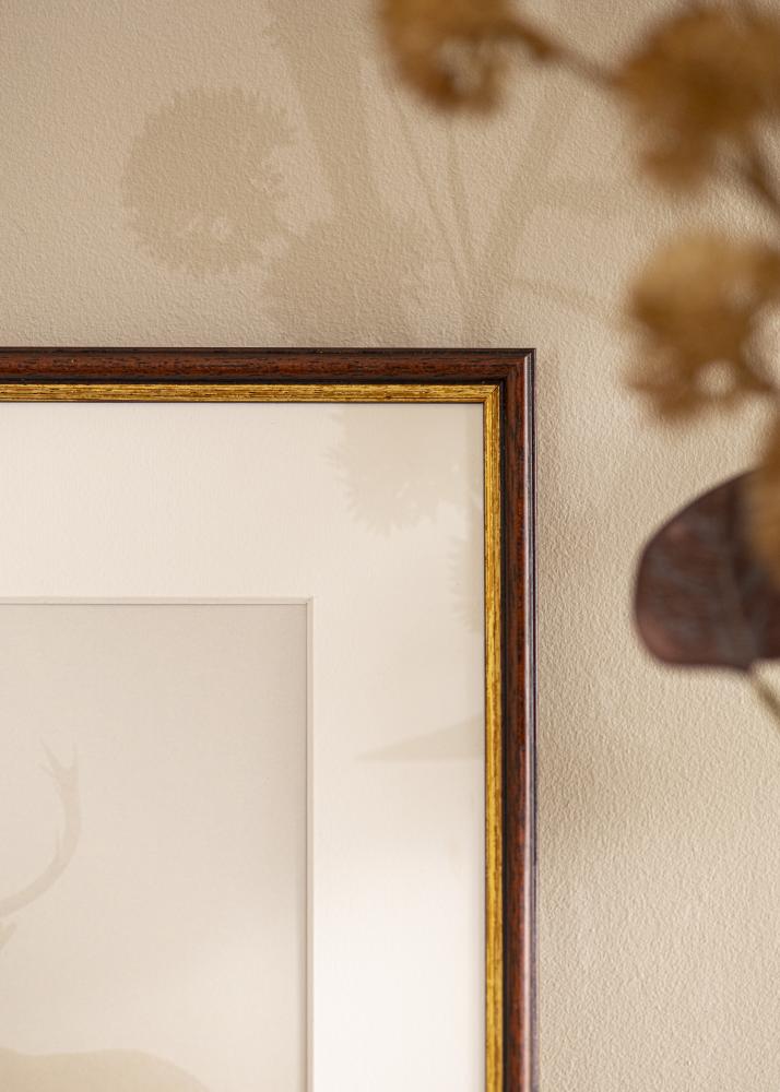 Kehys Horndal Ruskea 34x42 cm - Passepartout Valkoista 25x32 cm