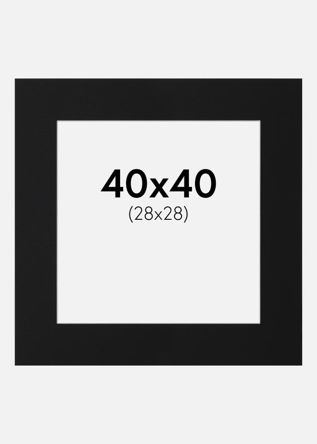 Paspatuuri Musta Standard (Valkoinen keskus) 40x40 cm (28x28)