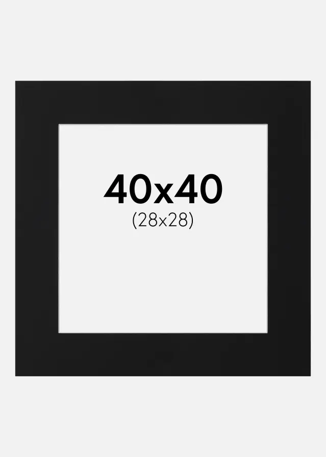 Paspatuuri Musta Standard (Valkoinen keskus) 40x40 cm (28x28)