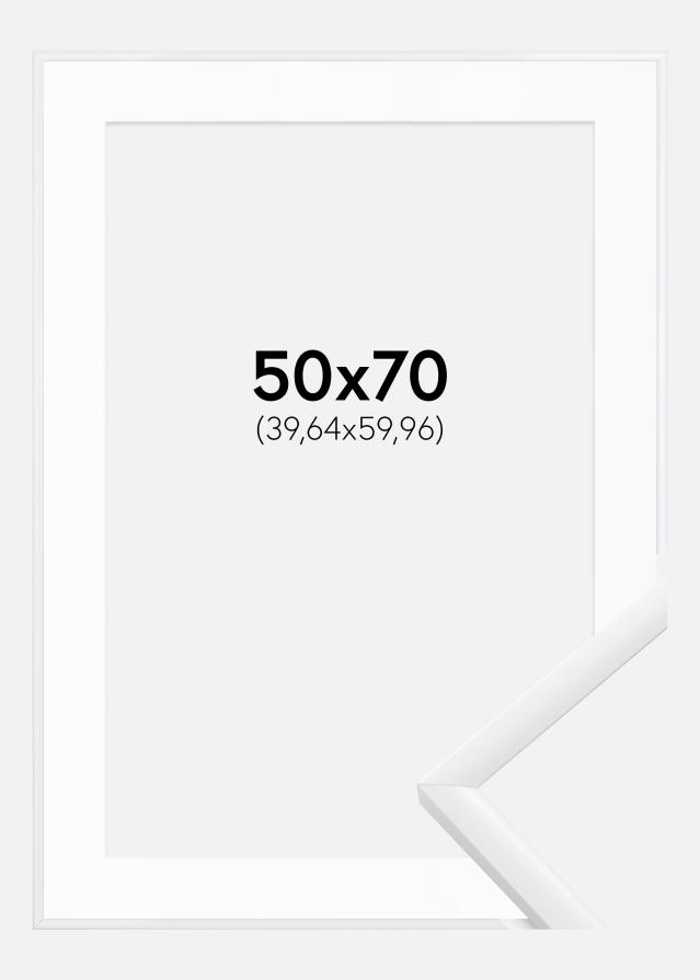 Kehys New Lifestyle Valkoinen 50x70 cm - Passepartout Valkoinen 16x24 tuumaa