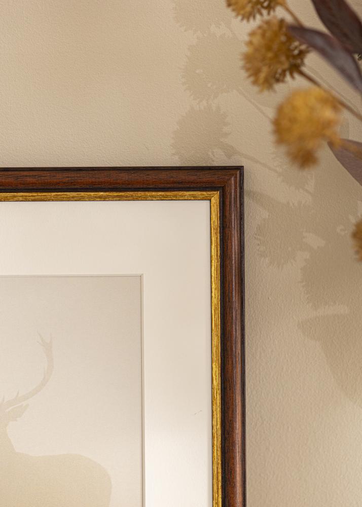 Kehys Siljan Ruskea 45x45 cm - Passepartout Valkoista 14x14 inches