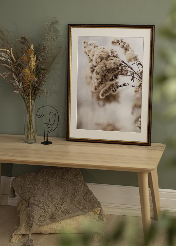 Kehys Siljan Ruskea 45x45 cm - Passepartout Valkoista 14x14 inches