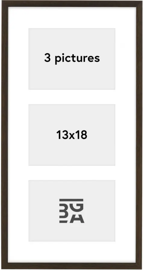 Edsbyn Kollaasikehys IX Saksanpähkinä - 3 Kuvalle (13x18 cm)