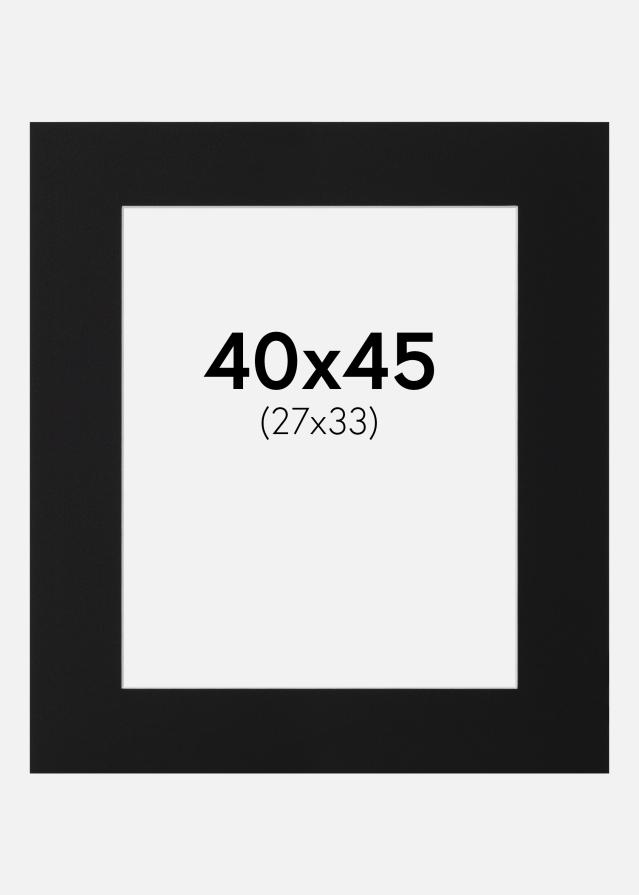 Paspatuuri Musta Standard (Valkoinen keskus) 40x45 cm (27x33)