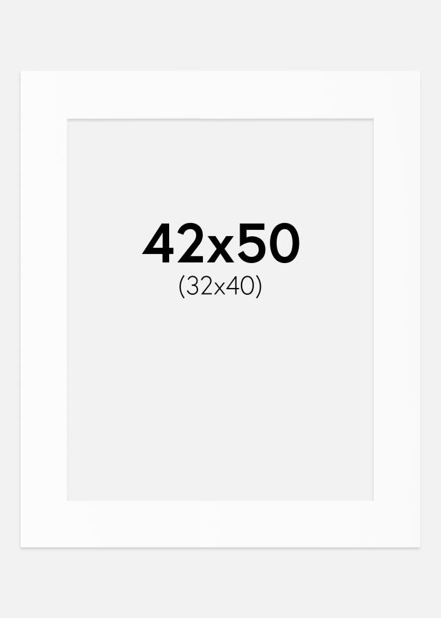 Passepartout Valkoinen Standard (Valkoinen keskus) 42x50 cm (32x40)