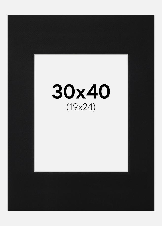 Paspatuuri Musta Standard (Valkoinen keskus) 30x40 cm (19x24)