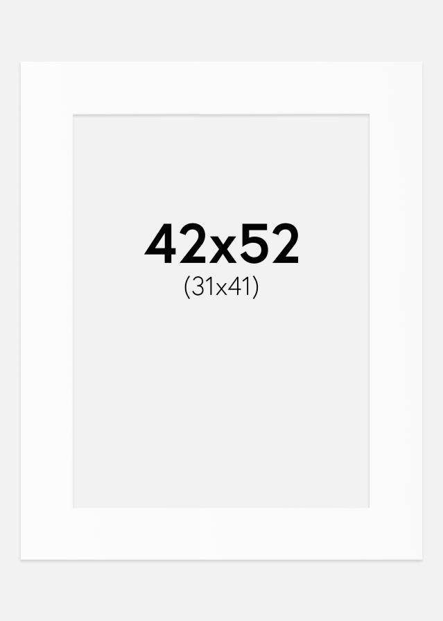 Passepartout Valkoinen Standard (Valkoinen keskus) 42x52 cm (31x41)