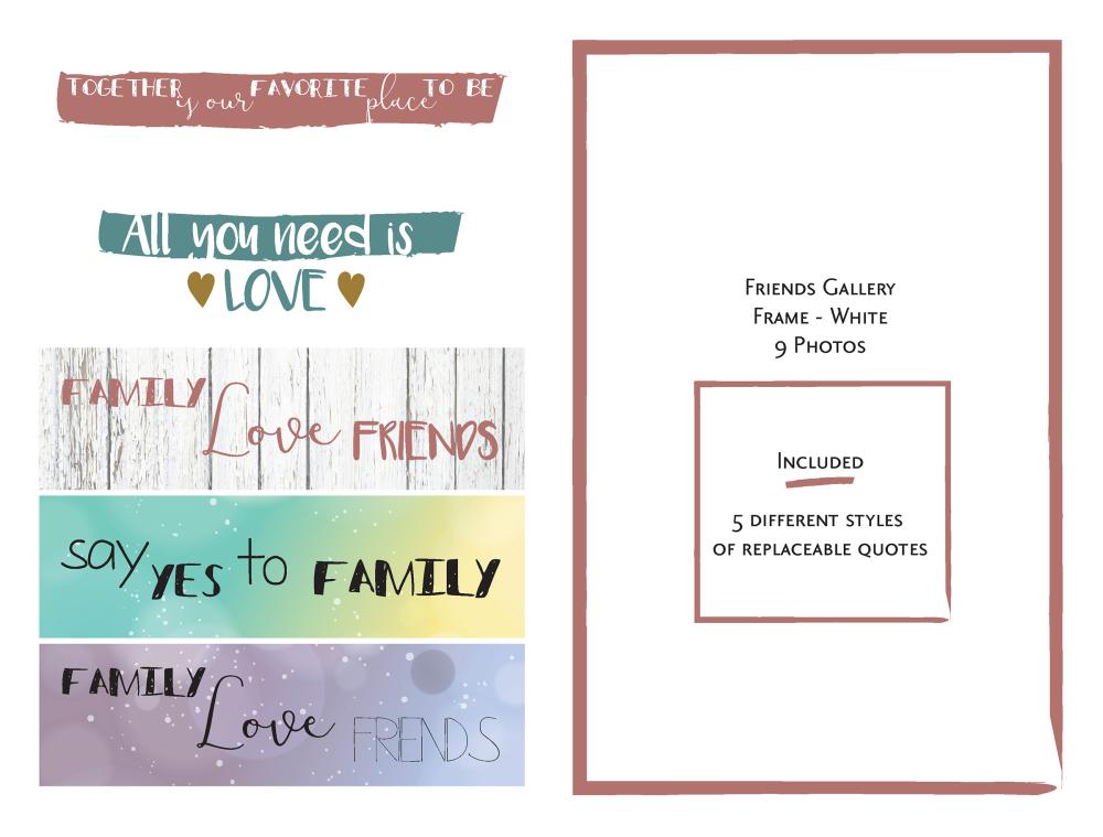 Henzo Friends Gallery Valkoinen - 8 kuvalle