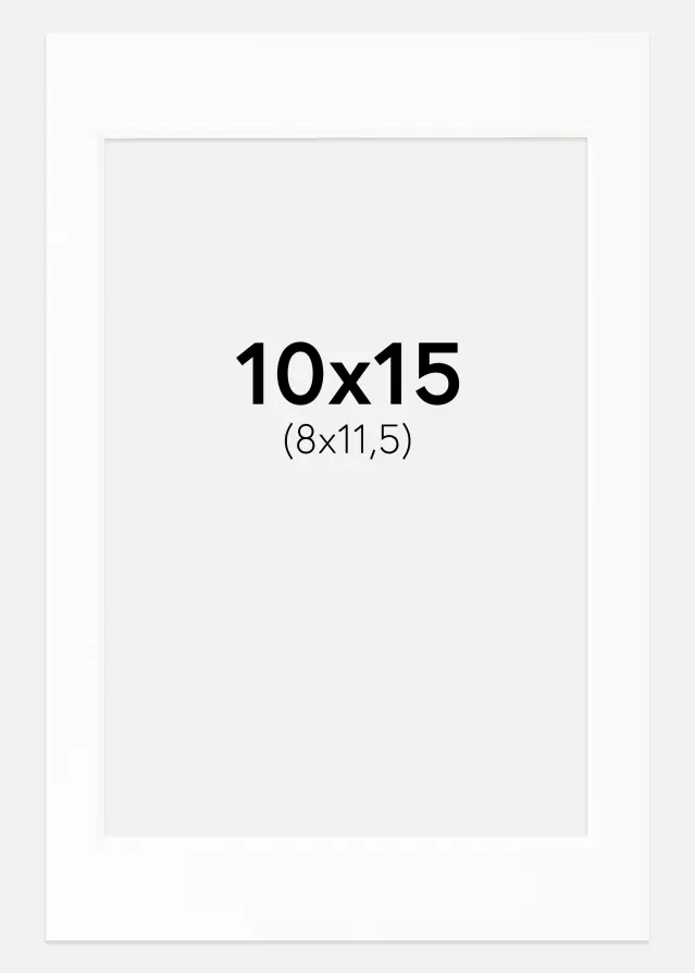 Paspatuuri Valkoinen Standard (Valkoinen keskus) 10x15 cm (8x11,5)