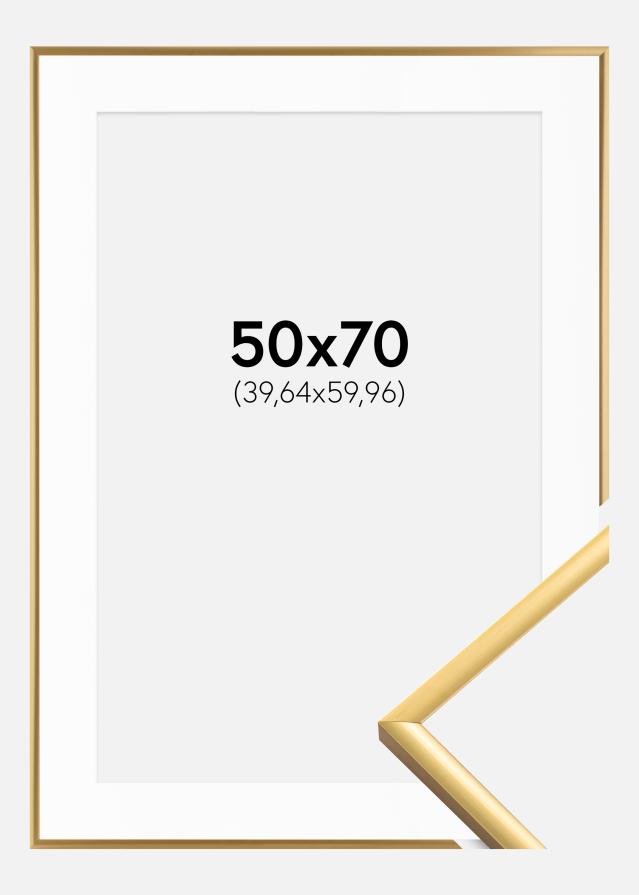 Kehys New Lifestyle Shiny Gold 50x70 cm - Passepartout Valkoinen 16x24 tuumaa