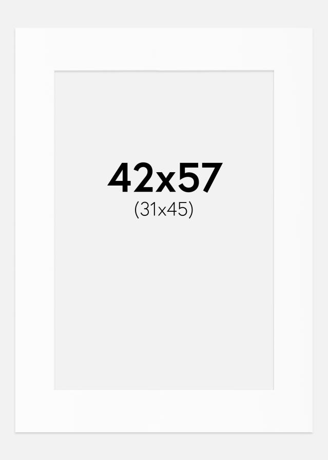 Passepartout Valkoinen Standard (Valkoinen keskus) 42x57 cm (31x45)