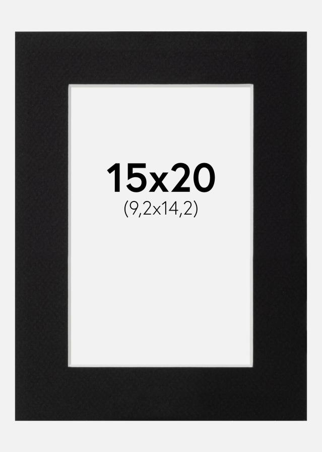 Paspatuuri Musta Standard (Valkoinen Keskus) 15x20 cm (9,2x14,2)