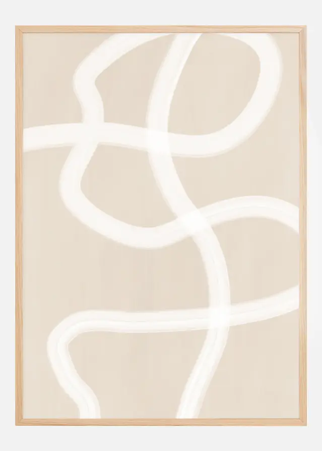 White Brush Stroke Poster No.1 Juliste