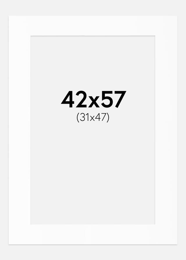 Passepartout Valkoinen Standard (Valkoinen keskus) 42x57 cm (31x47)