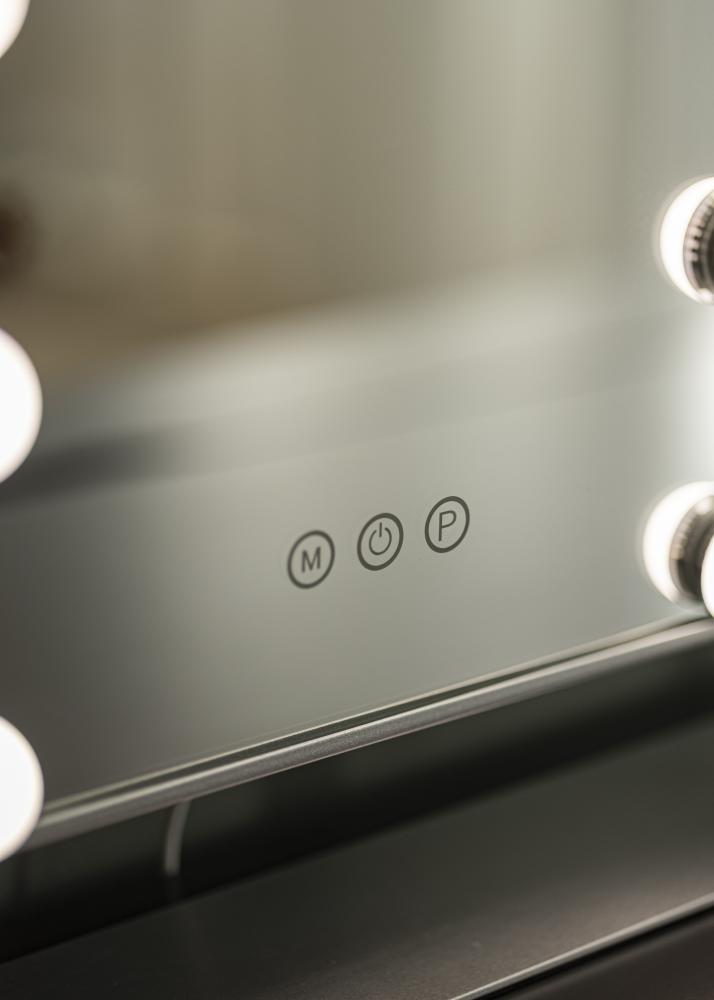 KAILA Meikkipeili Hollywood 12 Hopeanvärinen 30x41 cm