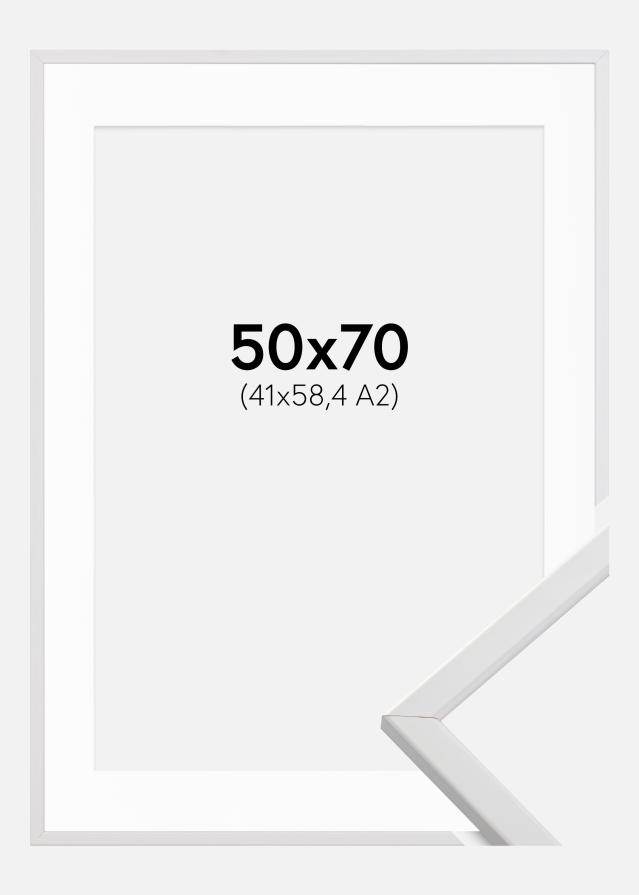 Kehys Galant Valkoinen 50x70 cm - Passepartout Valkoinen 42x59,4 cm (A2)