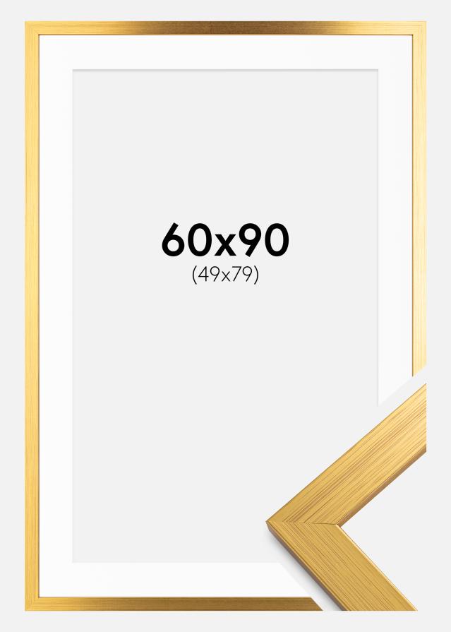Kehys Gold Wood 60x90 cm - Passepartout Valkoinen 50x80 cm