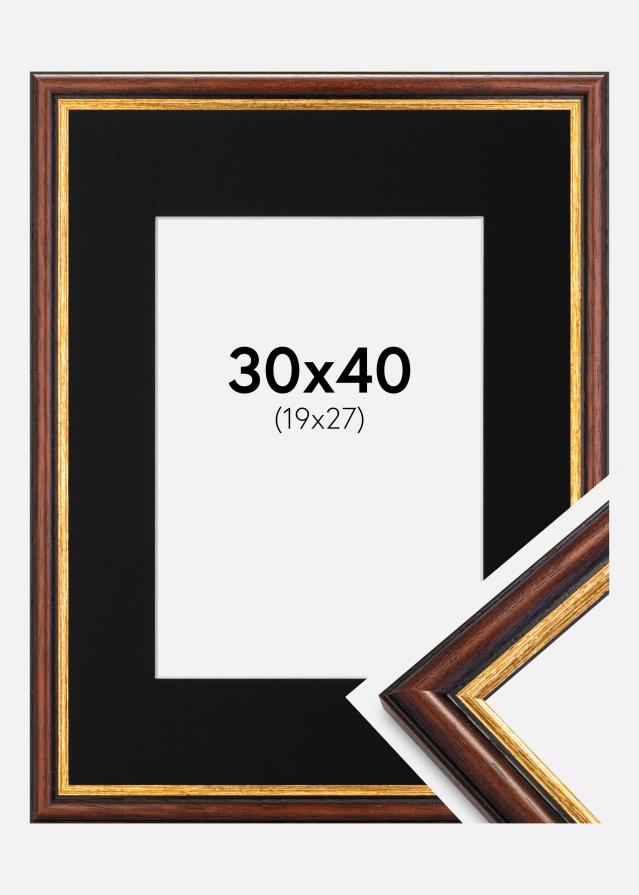 Kehys Siljan Ruskea 30x40 cm - Paspatuuri Musta 20x28 cm