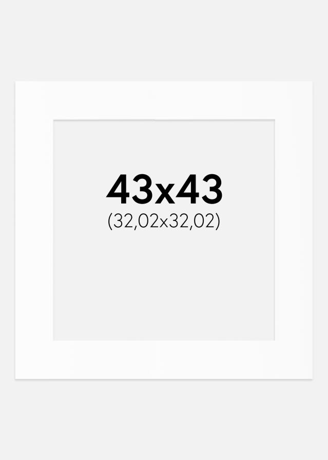 Passepartout Valkoinen Standard (Valkoinen keskus) 43x43 cm (32,02x32,02)