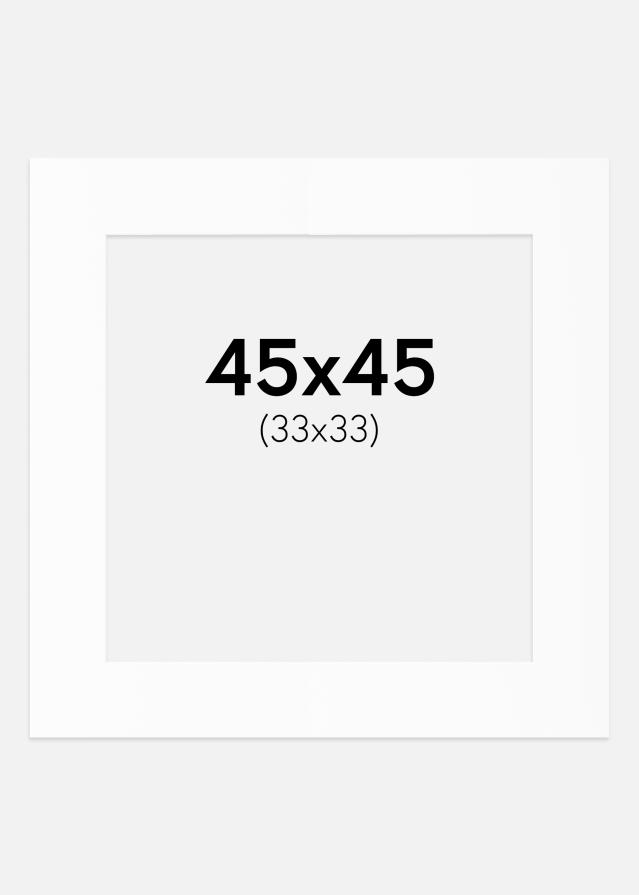 Passepartout Valkoinen Standard (Valkoinen keskus) 45x45 cm (33x33)