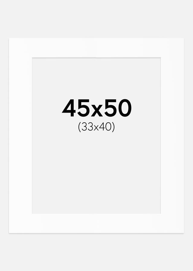 Passepartout Valkoinen Standard (Valkoinen keskus) 45x50 cm (33x40)