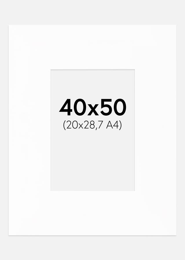 Paspatuuri XL Valkoinen (Valkoinen keskus) 40x50 cm (20x28,7 - A4)