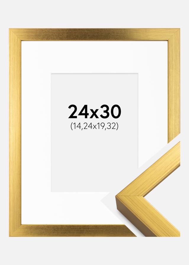 Kehys Falun Kullanvärinen 24x30 cm - Passepartout Valkoinen 6x8 inches
