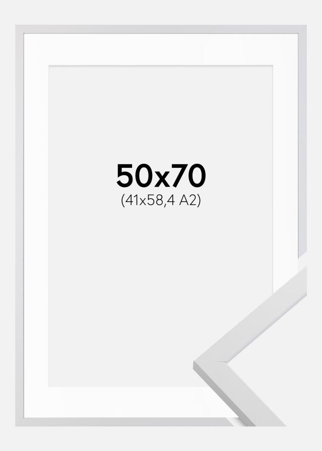 Kehys Trendy Valkoinen 50x70 cm - Passepartout Valkoinen 42x59,4 cm (A2)