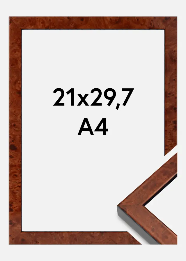 Kehys Hermes Akryylilasi Burr Walnut 21x29,7 cm (A4)