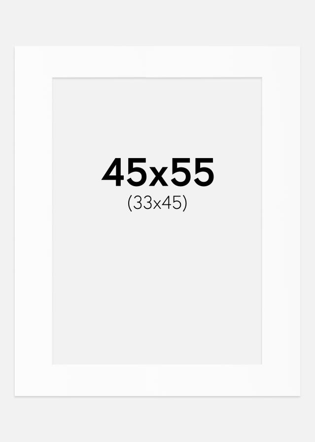Passepartout Valkoinen Standard (Valkoinen keskus) 45x55 cm (33x45)