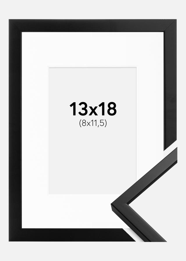 Kehys Oslo Musta 13x18 cm - Passepartout Valkoinen 9x12 cm